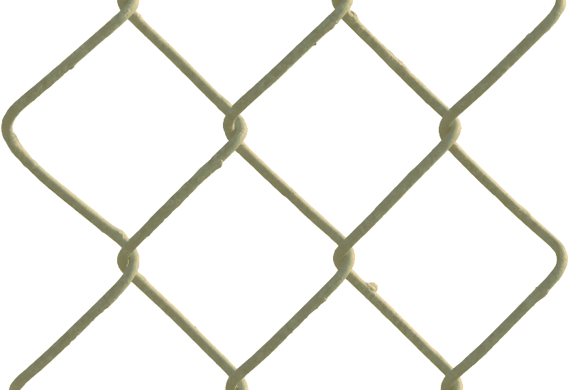 four gold link chain fence